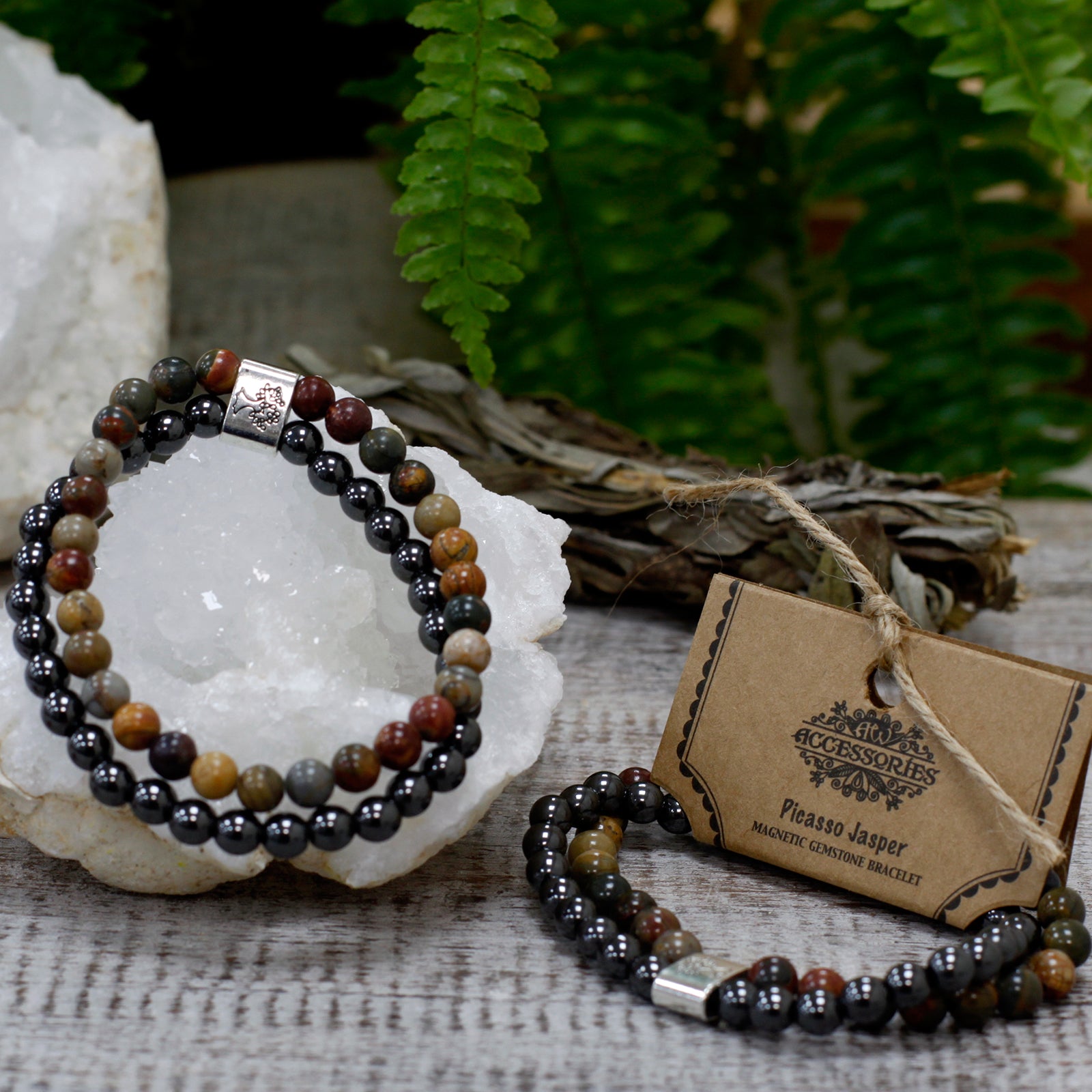 Pulsera Magnética con Jaspe Picasso