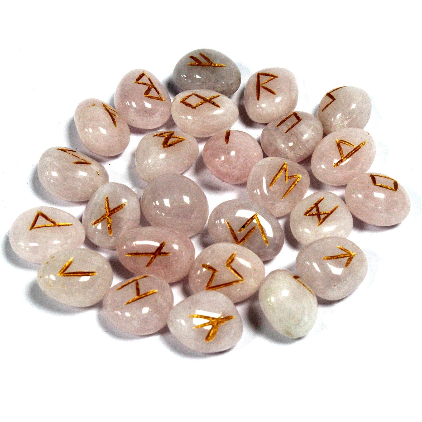 Runas de Cuarzo Rosa con bolsita