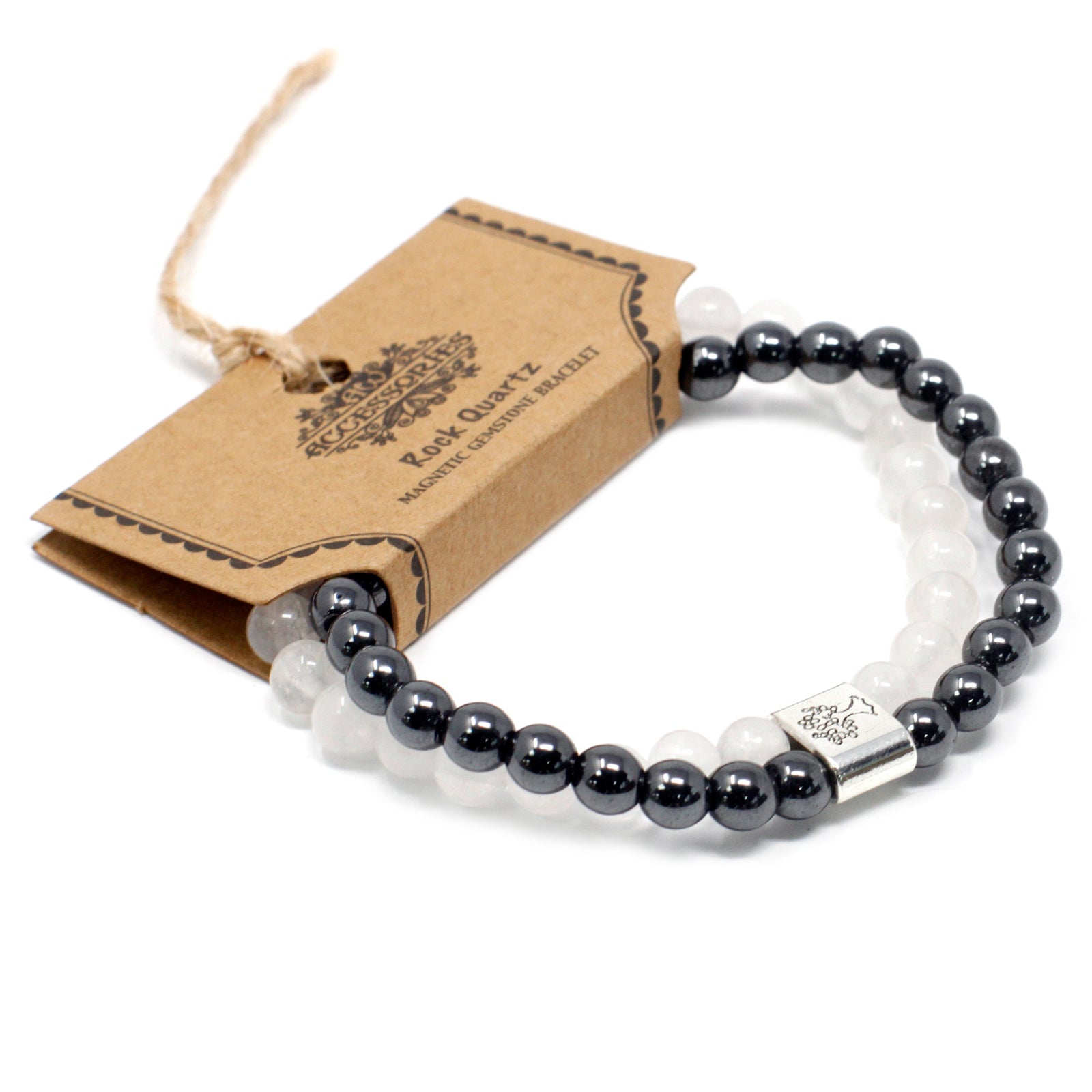 Pulsera Magnética con Cuarzo Blanco